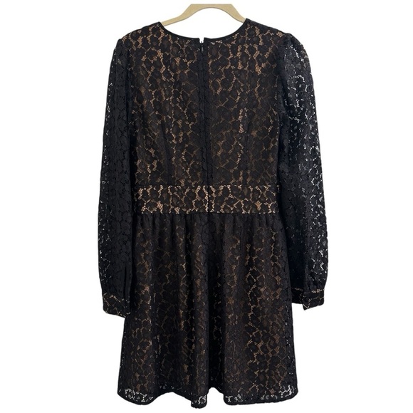 Michael Kors Leopard Corded Lace slong sleeves black Mini Dress - Picture 5 of 6